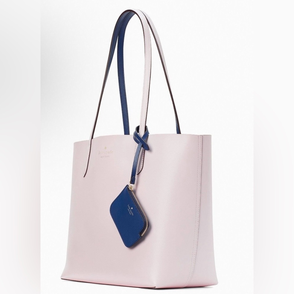 Kate Spade Pink Tote Bag with Blue Pouch - Picture 2 of 6